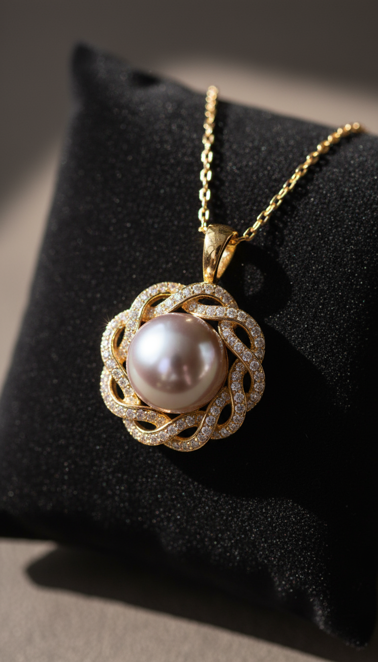 Collier perle femme plaqué or 18K – Chaîne en acier inoxydable